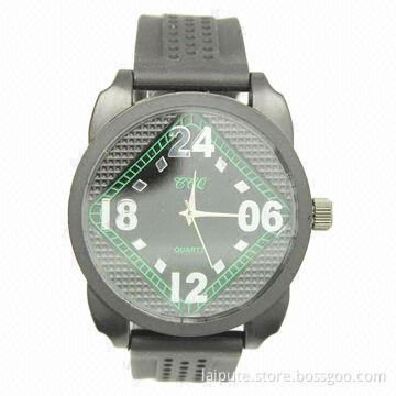 Fashionable Men's Sports Watch with Big Dial and Stainless Steel Case